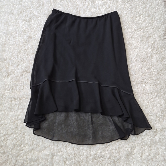 Studio Femme 1X Black Ruffle Hem Whimsigoth Gothcore Witchy Skirt Dark Academia - Picture 2 of 9